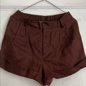 Women's Brown linen shorts